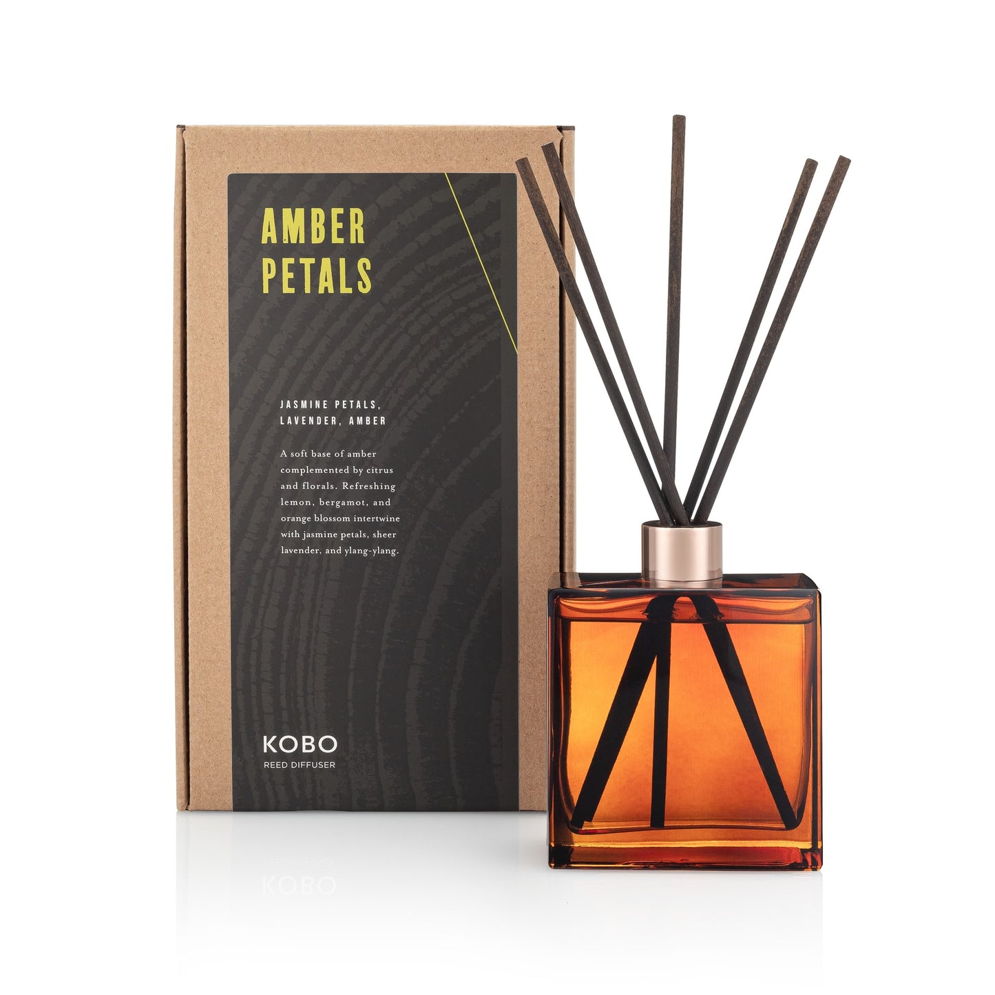 Primary Image of Amber Petals Woodblock 9 oz Room Diffuser