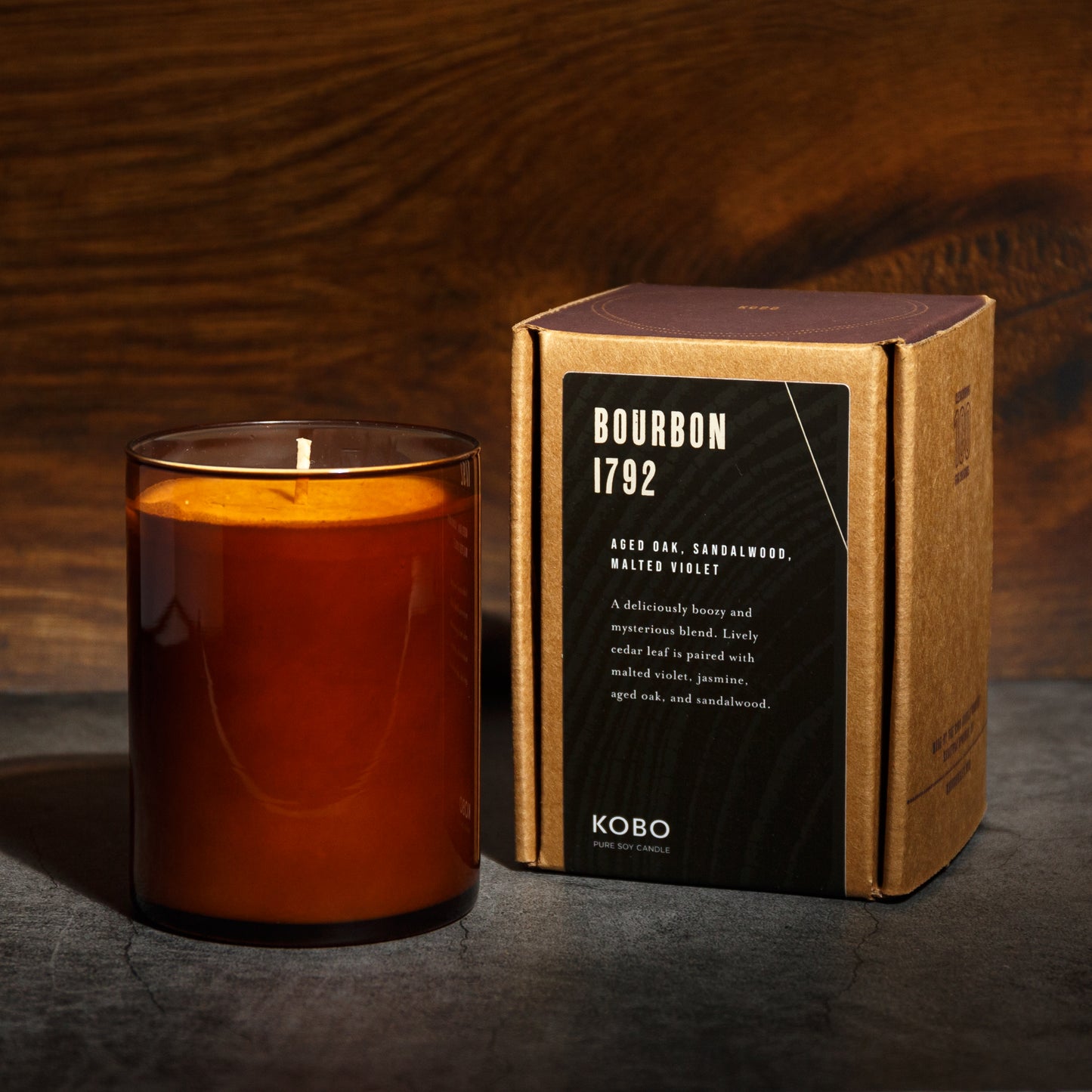 Alternate Image of Bourbon 1792 Woodblock 15 oz Candle