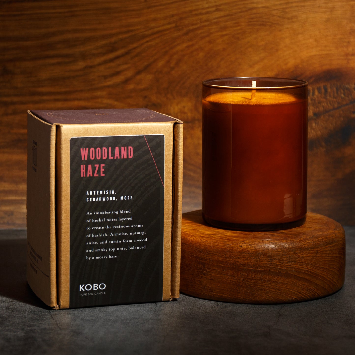 Alternate Image of Woodland Haze Woodblock 15 oz Candle