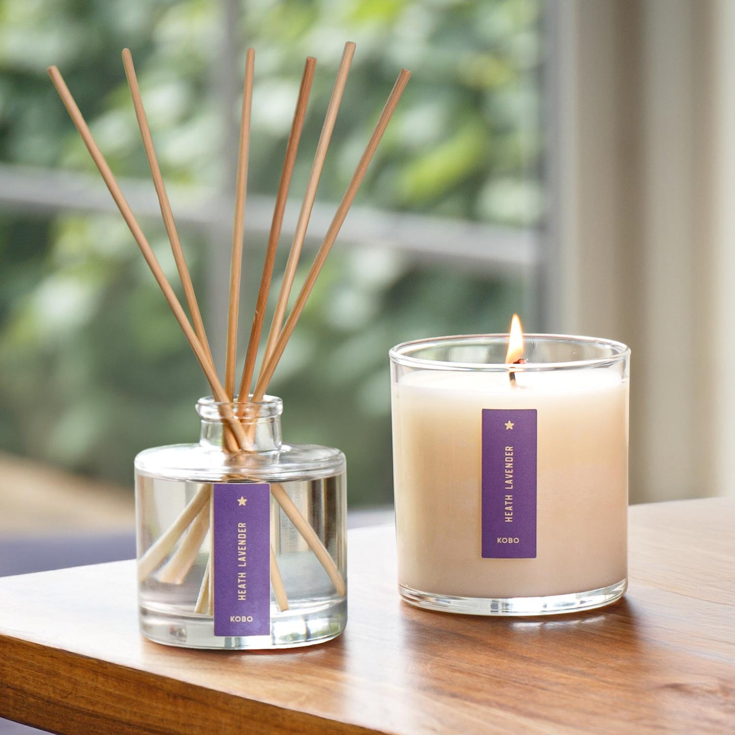 Alternate Image of Heath Lavender Plant the Box Duo, diffuser and candle with purple label
