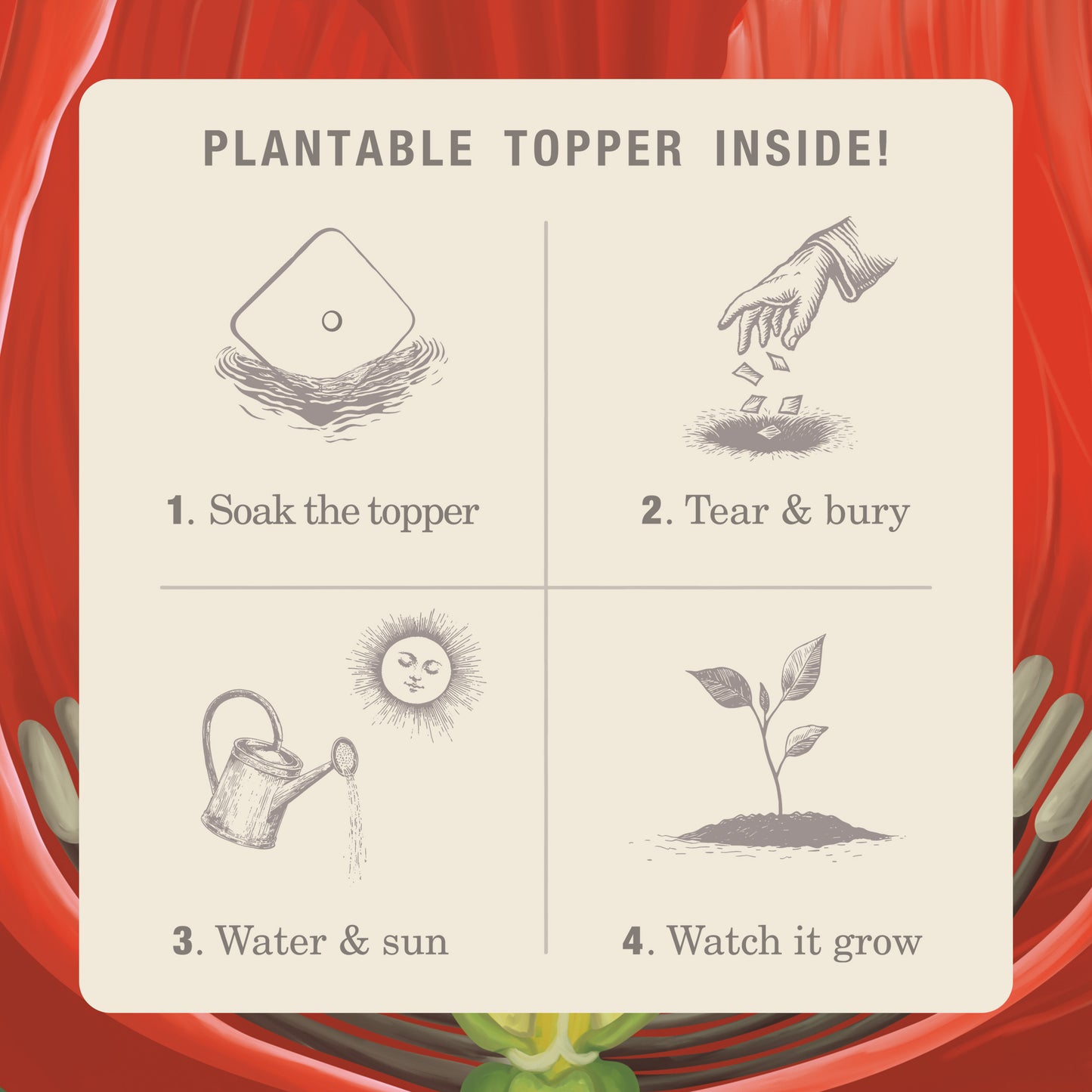 Alternate image of Red Poppy Plant the Box 10 oz Tin Candle
