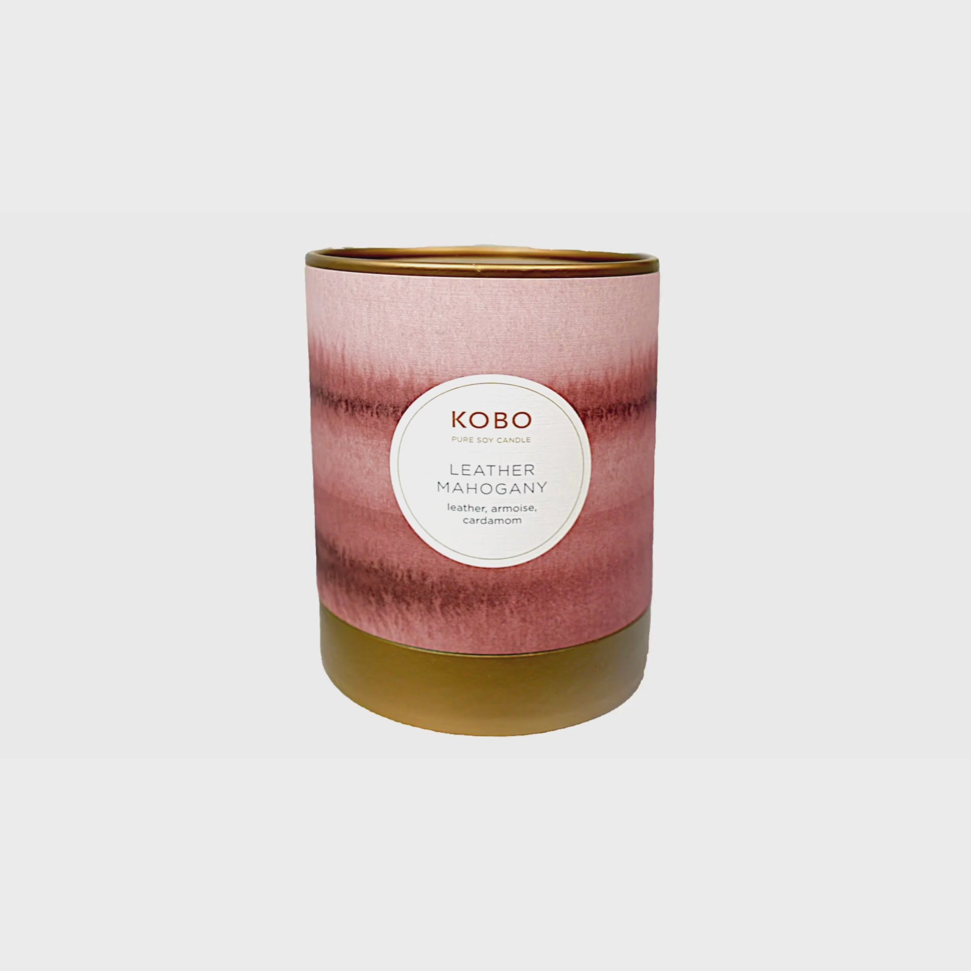 Alternate Image of Leather Mahogany Watercolor 11 oz Pure Soy Candle