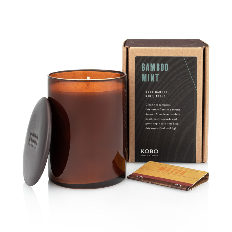 Primary Image of Bamboo Mint Woodblock 15 oz Candle