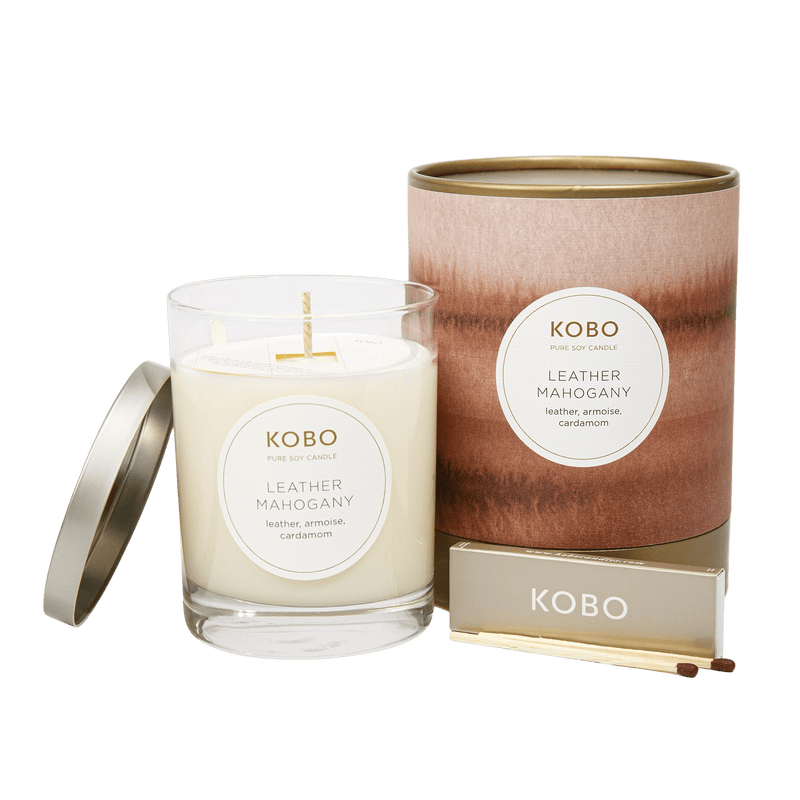 Primary image of Leather Mahogany Watercolor Candle