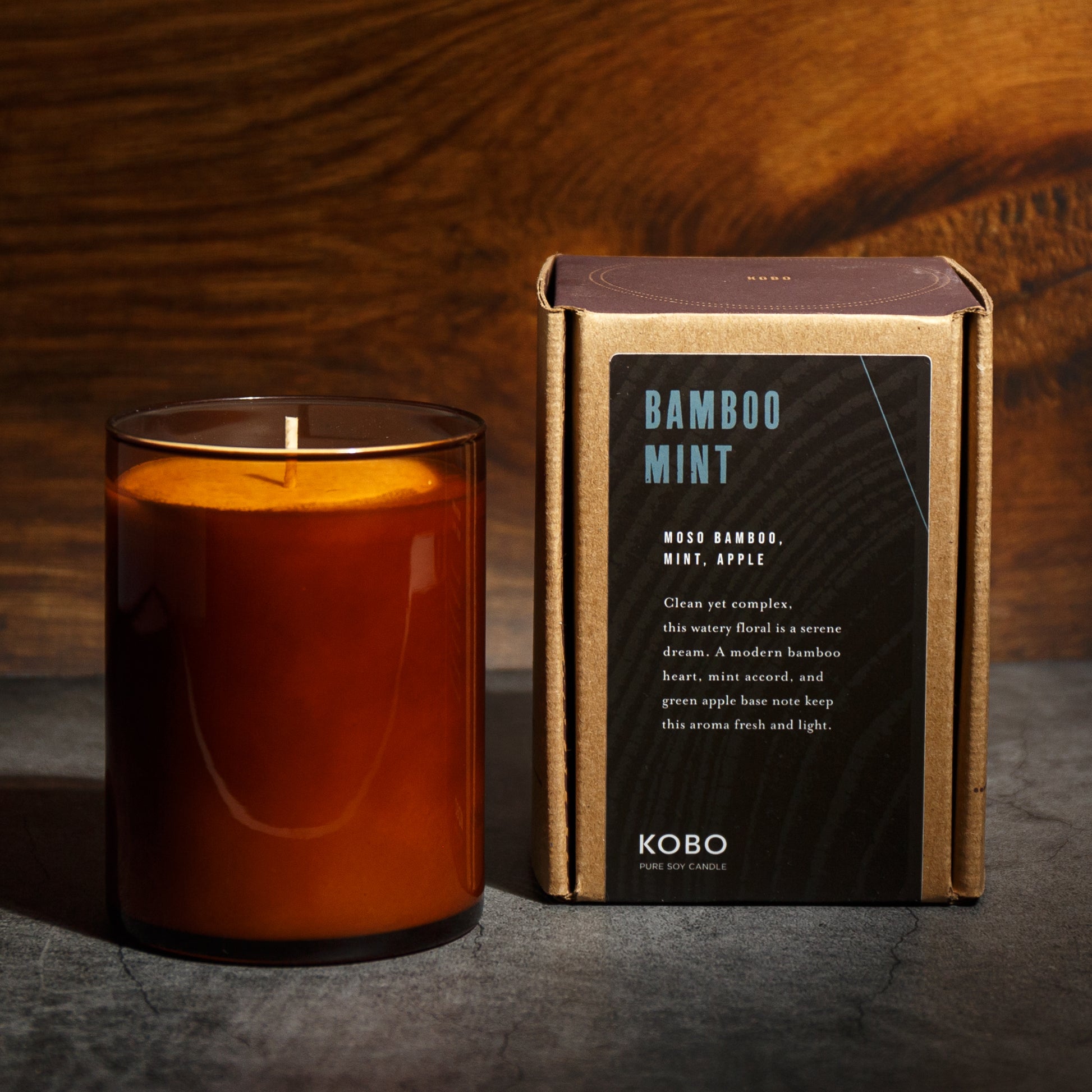 Alternate Image of Bamboo Mint Woodblock 15 oz Candle