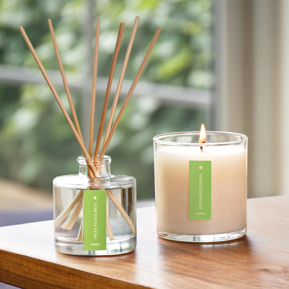 Alternate Image of Fresh Picked Basil Plant the Box Duo, diffuser and candle with green label