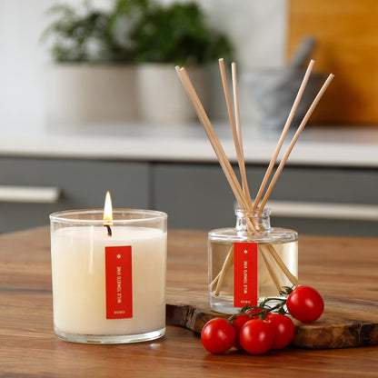 Alternate Image of Wild Tomato Vine Plant the Box Duo, diffuser and candle with red label