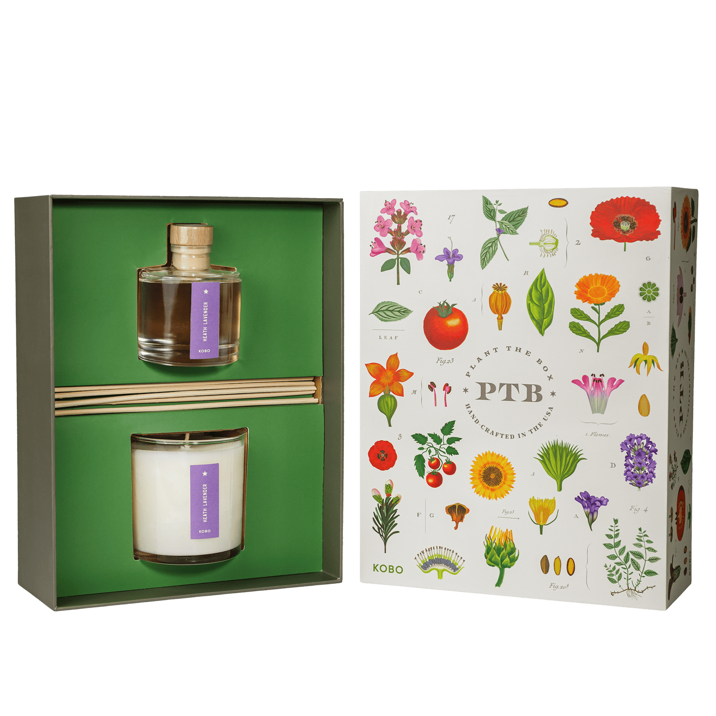 Primary image of Heath Lavender Plant The Box Candle & Diffuser Gift Set