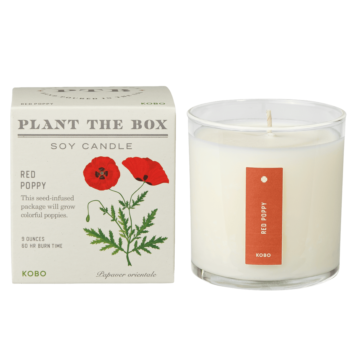 Primary image of Red Poppy Plant The Box Candle