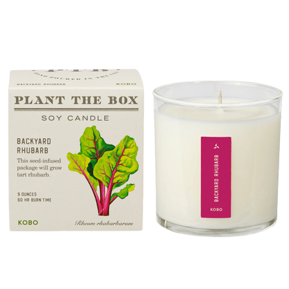 Primary image of Backyard Rhubarb Plant the Box 9 oz Candle