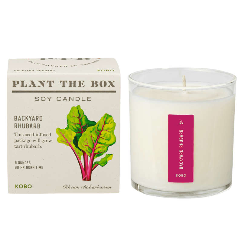 Primary image of Backyard Rhubarb Plant the Box 9 oz Candle
