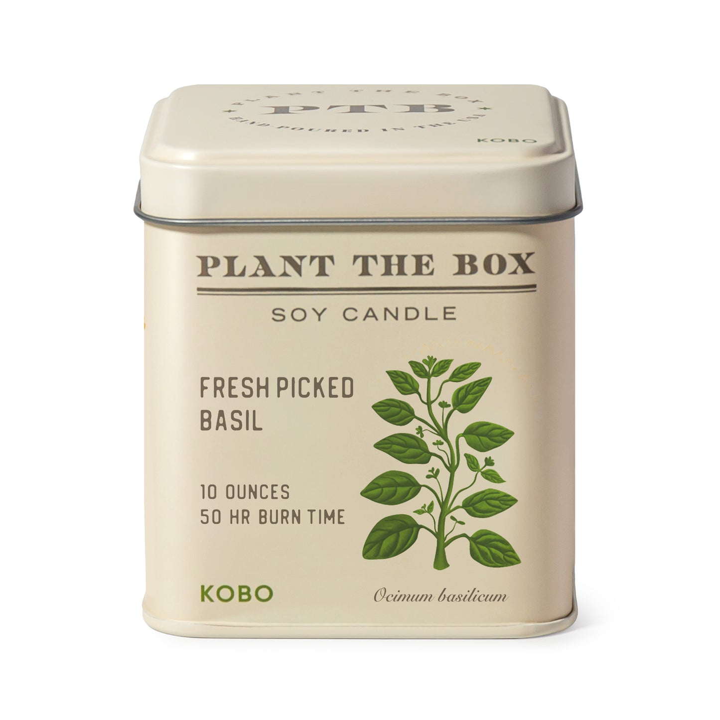 Primary image of Fresh Picked Basil Plant the Box 10 oz Tin Candle