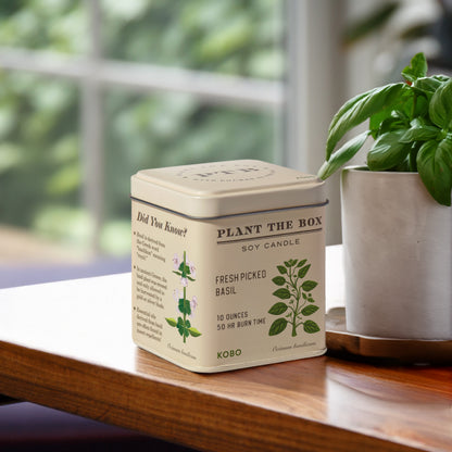Alternate image of Fresh Picked Basil Plant the Box 10 oz Tin Candle