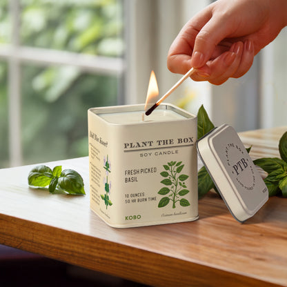 Alternate image of Fresh Picked Basil Plant the Box 10 oz Tin Candle