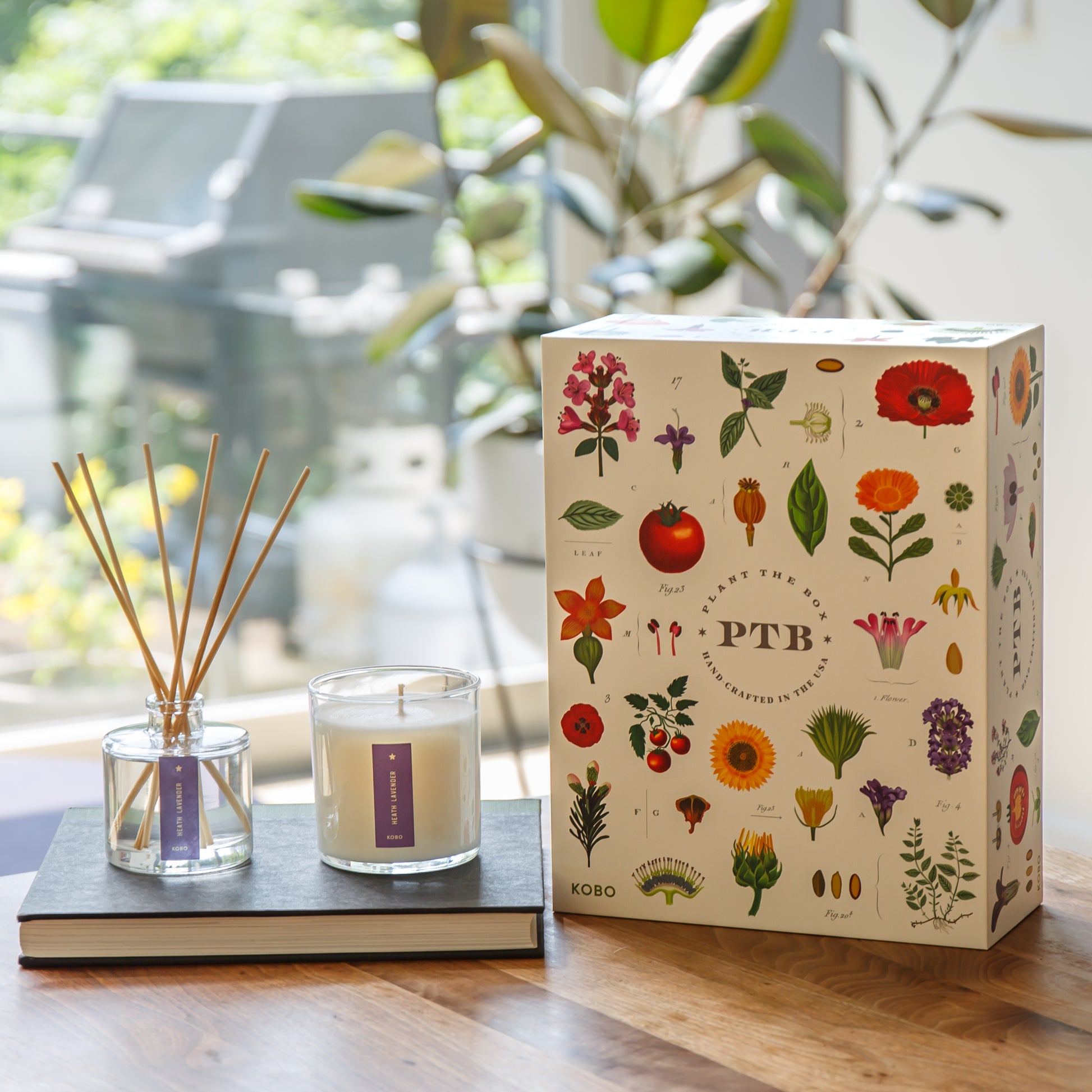 lavender plant gifts Heath Lavender Plant The Box Candle & Diffuser Gift Set (2 piece)