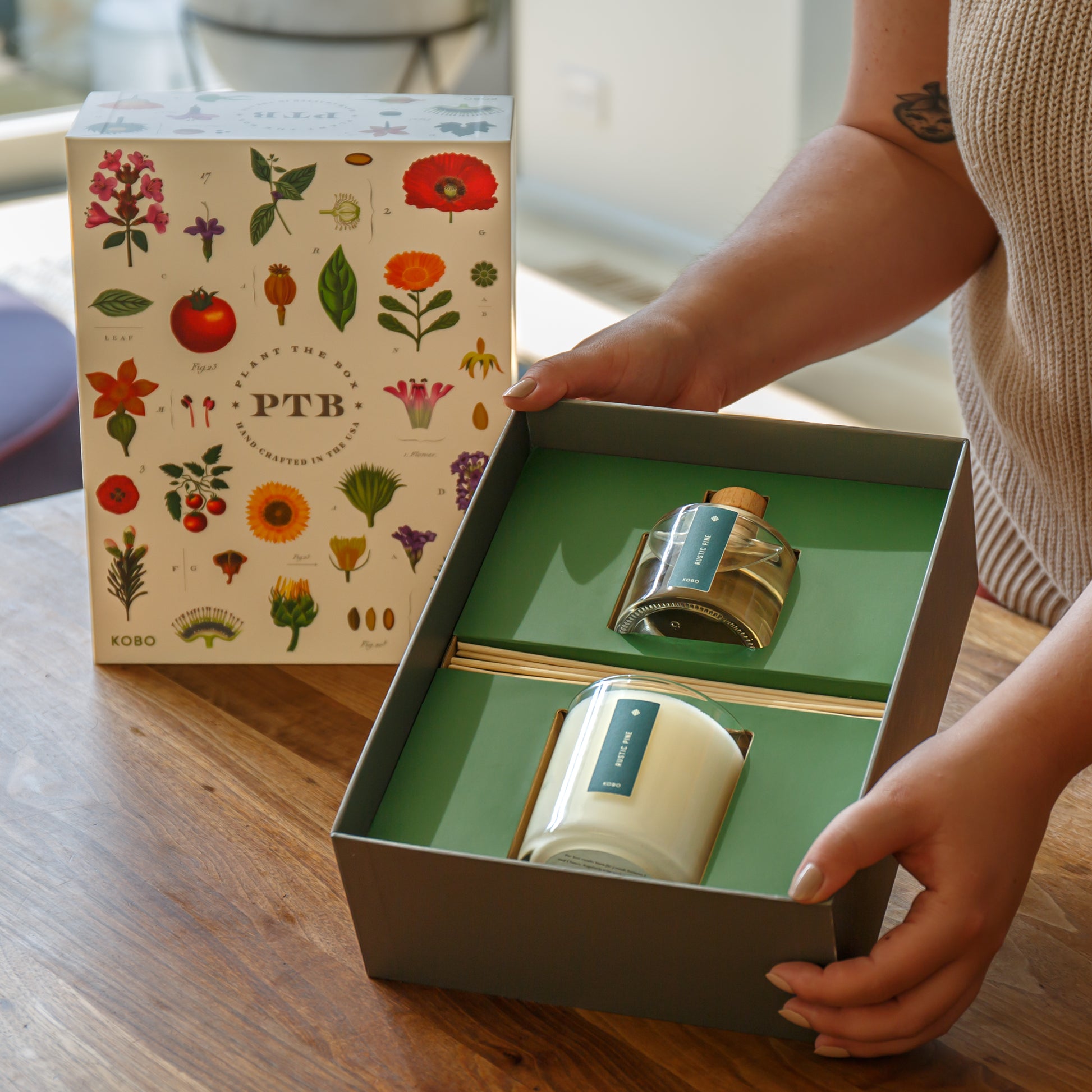 Alternate Image of Rustic Pine Plant The Box Candle & Diffuser Gift Set