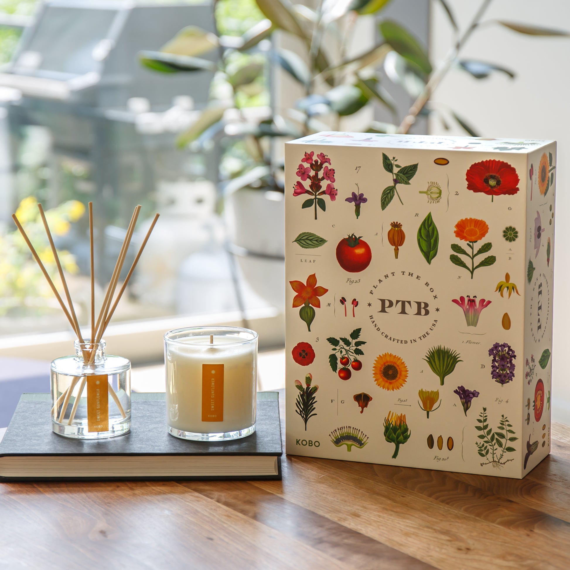 Alternate Image of Sweet Sunflower Plant The Box Candle & Diffuser Gift Set