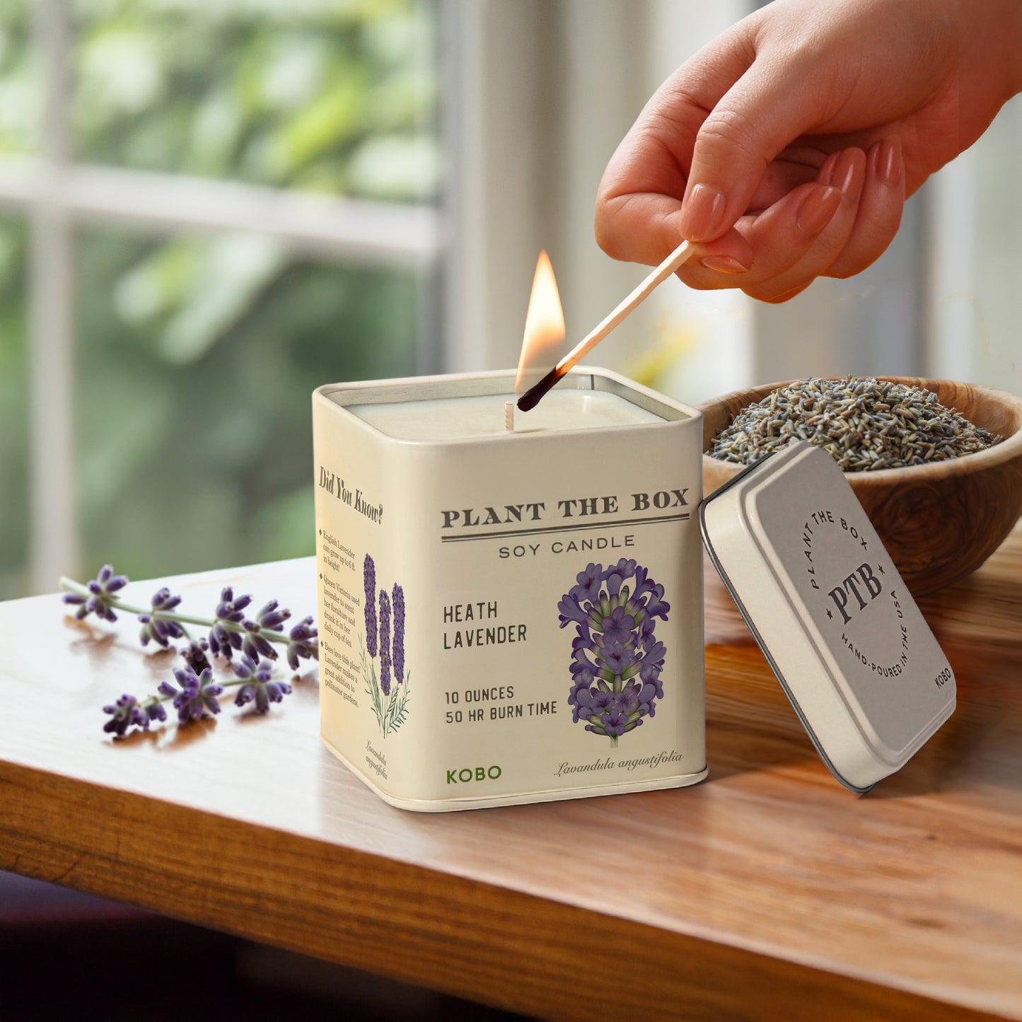 Alternate image of Heath Lavender Plant the Box 10 oz Tin Candle