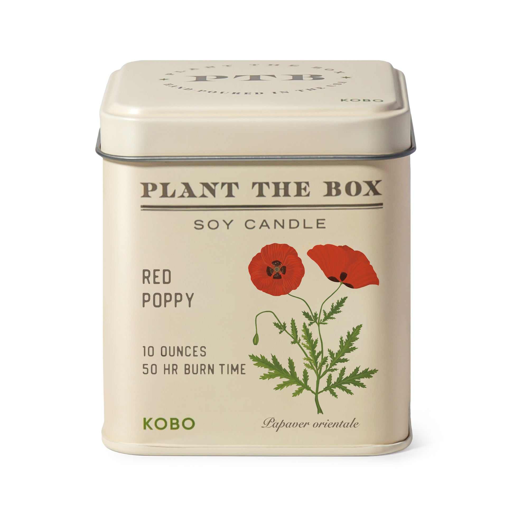 Primary image of Red Poppy Plant the Box 10 oz Tin Candle