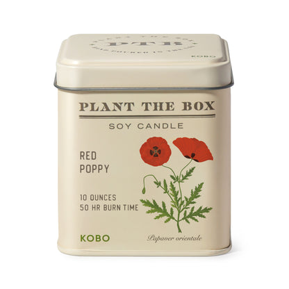 Primary image of Red Poppy Plant the Box 10 oz Tin Candle