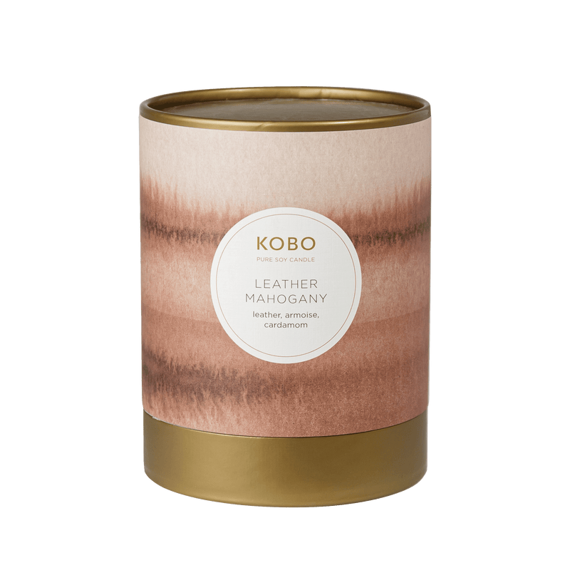 Primary image of Leather Mahogany Watercolor Candle
