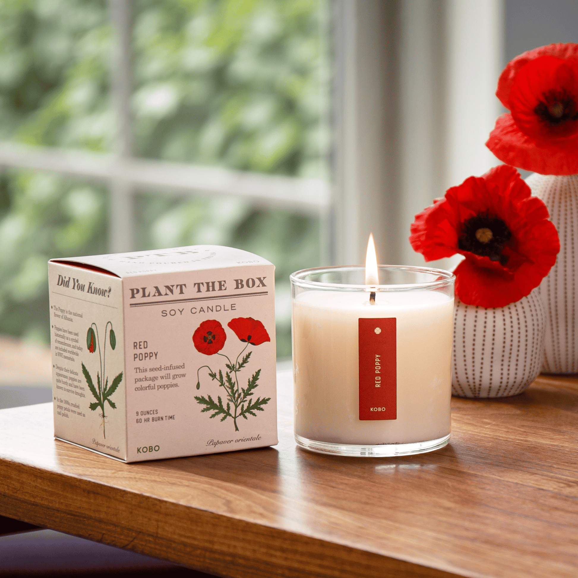 Alternate Image of Red Poppy Candle