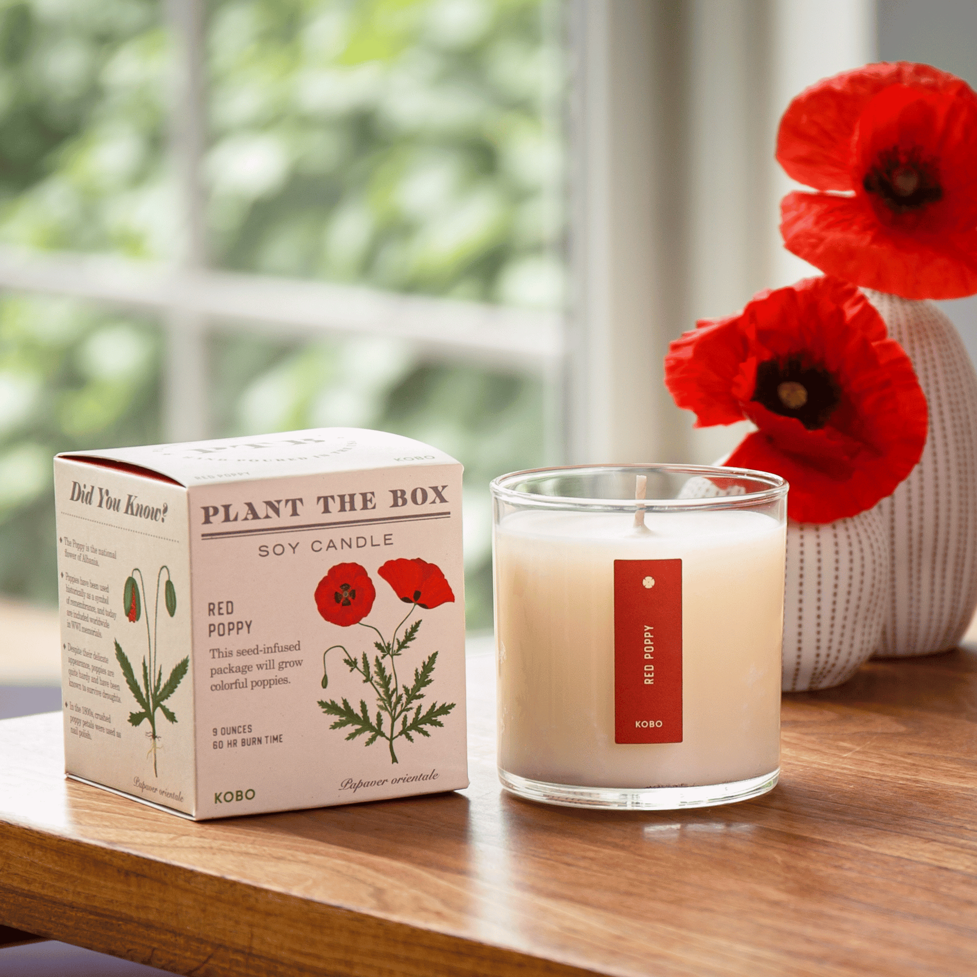 Alternate Image of Red Poppy Candle